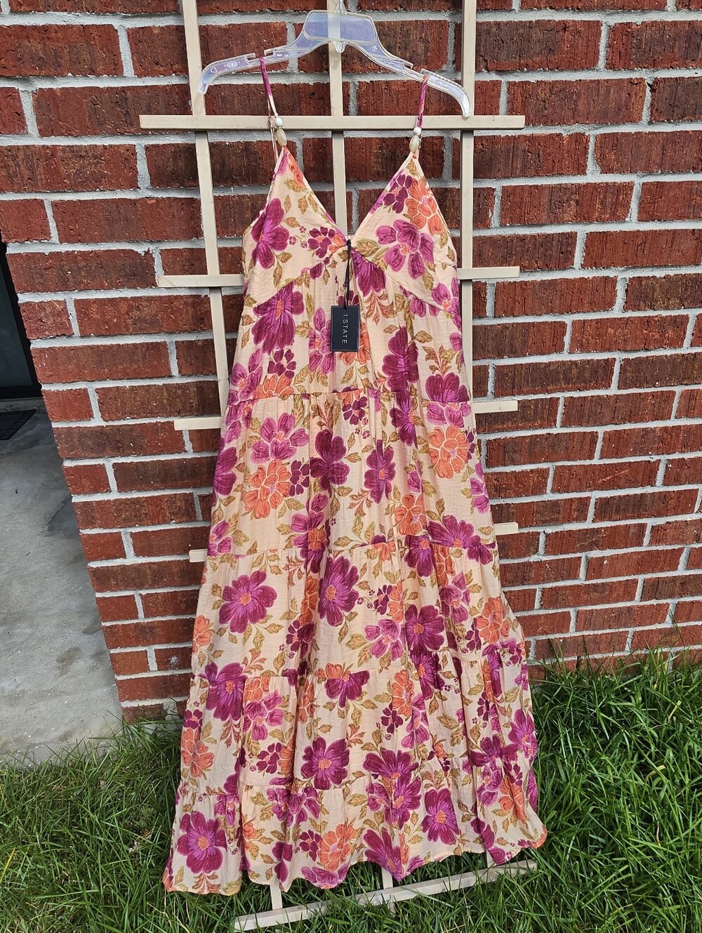 1. STATE Floral Tiered Maxi Dress Mediuml Boho Resort Sundress